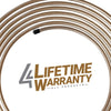 4LIFETIMELINES Copper-Nickel Brake Line Tubing, 2 Coils, 3/8 x 25