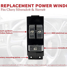 Master Power Window Switch, Gray - Driver Side Door - Fits Chevrolet Silverado, GMC Sierra 1999, 2000, 2001, 2002-1500, 2500, 2500 HD, 3500 - Window Switch, Housing Fits Chevy - Replaces GM 15047637