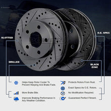 PowerSport Black Rear Drill Slot Rotors + Ceramic Brake pads BBCR.03003.02