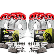 Power Stop KC2853-26 Z36 Truck & Tow Front and Rear Caliper Kit-Drilled/Slotted Brake Rotors, Carbon-Fiber Ceramic Brake Pads, Calipers