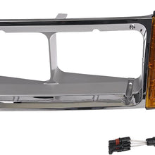 Dorman 889-5208 Driver Side Headlight Bezel for Select Freightliner Models, Chrome