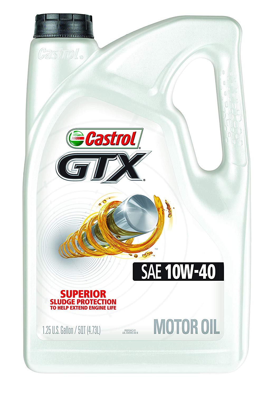 Castrol 03094 GTX 10W-40 Motor Oil, 5 Quart