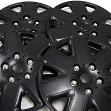 TuningPros WSC3-026B16 4pcs Set Snap-On Type (Pop-On) 16-Inches Matte Black Hubcaps Wheel Cover