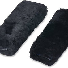 Andalus Authentic Sheepskin SeatBelt Cover, 2 Pack, Seat Belt Covers for Adults, Comfortable Driving, Genuine Natural Merino Wool (Black)