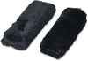 Andalus Authentic Sheepskin SeatBelt Cover, 2 Pack, Seat Belt Covers for Adults, Comfortable Driving, Genuine Natural Merino Wool (Black)