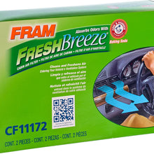 FRAM Fresh Breeze Cabin Air Filter Replacement for Car Passenger Compartment w/ Arm and Hammer Baking Soda, Easy Install, CF11182 for Select Acura and Honda Vehicles