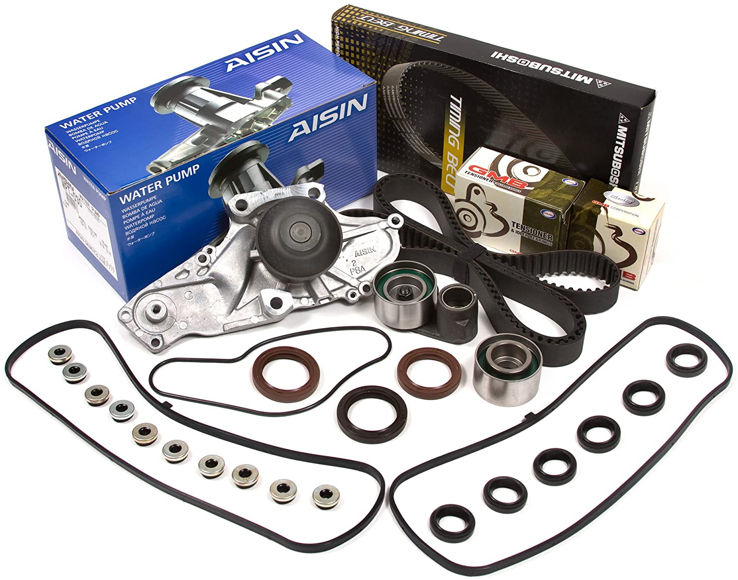 Evergreen TBK286MVCA Compatible With 97-03 Acura TL CL Honda Accord Odyssey J30A J32A J35A Timing Belt Kit Valve Cover Gasket AISIN Water Pump