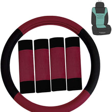 FH Group FH2033 Modernistic Steering Wheel Cover and Seat Belt Pads (Mint) with Gift – Universal Fit for Cars Trucks & SUVs