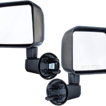 Driver and Passenger Side Mirrors for Jeep Wrangler (2007 2008 2009 2010 2011 2012 2013 2014 2015 2016 2017) Textured Non-Heated Folding Door Rear View Door Replacement Mirrors CH1321271