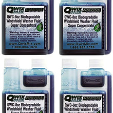 Qwix Mix Biodegradable Windshield Washer Fluid Concentrate, 1 Bottle Makes 32 Gallons, 1/4 oz. Makes 1 Gallon - Bug & Grime Remover, Superior Commercial Grade Glass Cleaner, Box of 8