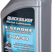 Quicksilver 8M0148476 4-Stroke Marine Engine Oil – 10W40 – 32oz Bottle