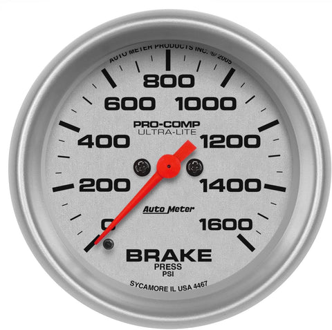 Auto Meter 4467 Ultra-Lite Electric Brake Pressure Gauge,2.625 in.