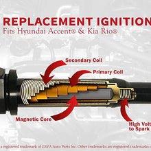 Ignition Coil Pack - Compatible with Hyundai Accent & Kia Rio - Replaces 27301-26640 - 2010 Accent, 2009 Accent, 2006 Rio, 2007 Rio and more