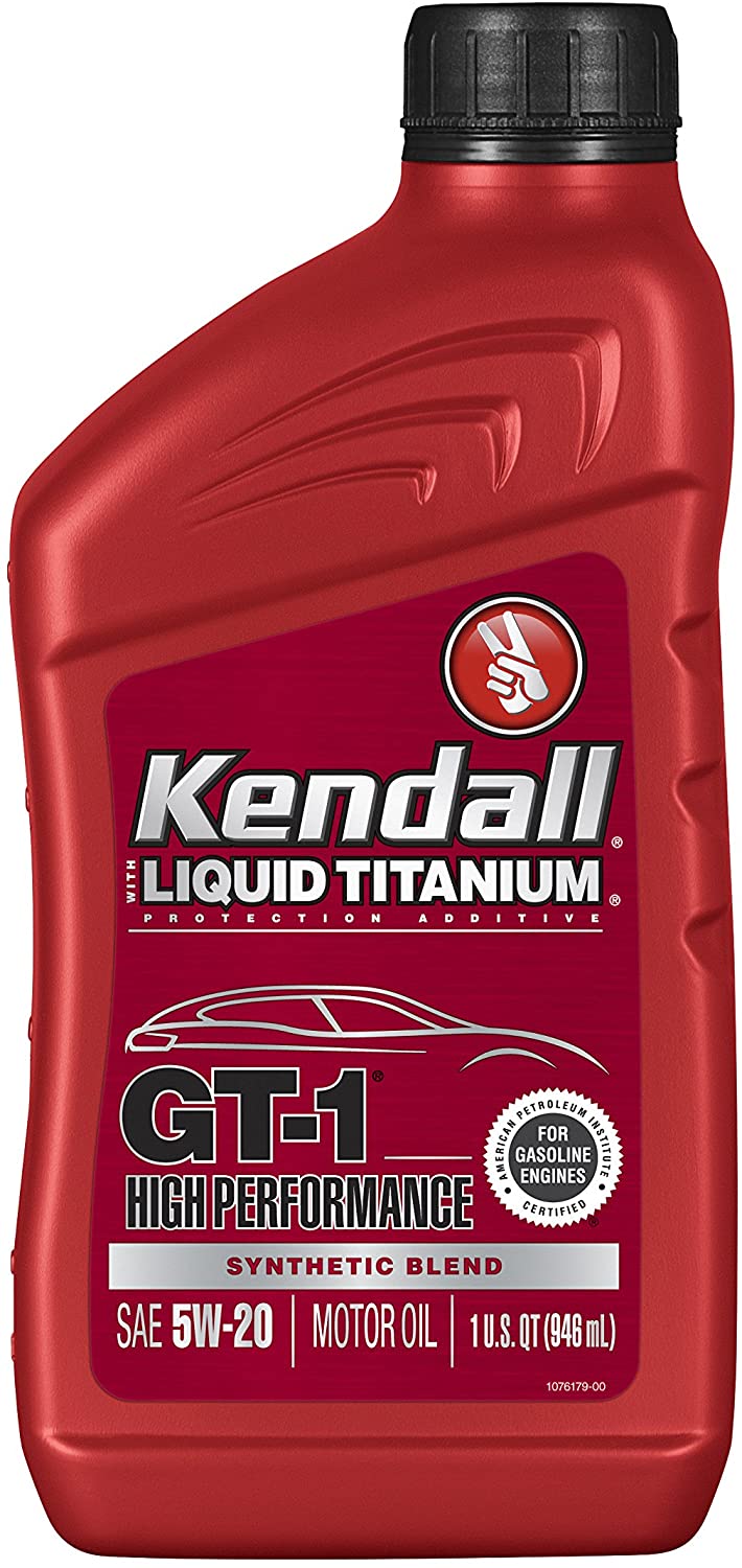 Kendall 1074964 Blend Motor (GT-1 High Performance Synthetic Oil with Liquid Titanium 5W20-1 Quart), 32. Fluid_Ounces