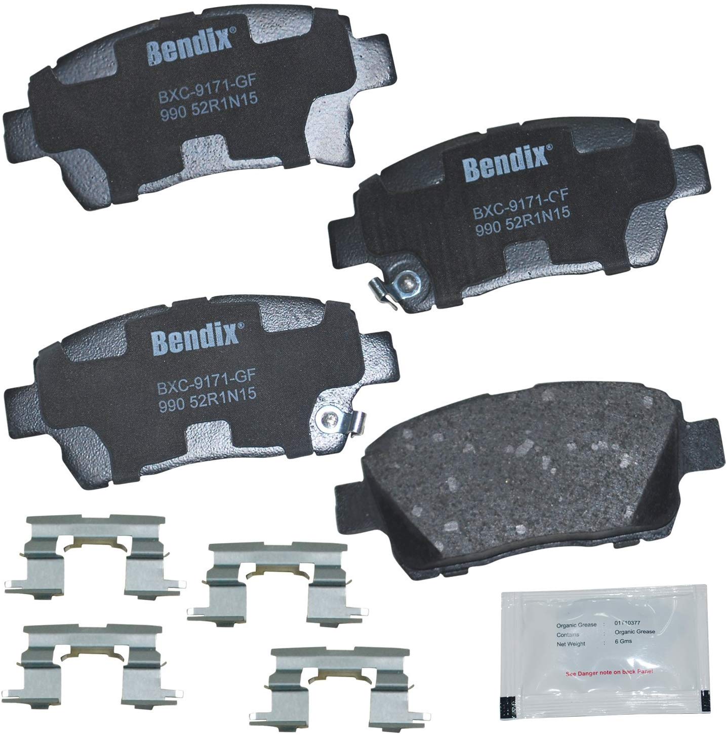 Bendix CFC990 Premium Copper Free Ceramic Brake Pad (with Installation Hardware Front)