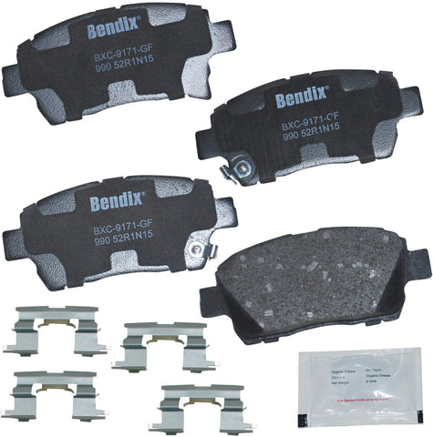 Bendix CFC990 Premium Copper Free Ceramic Brake Pad (with Installation Hardware Front)