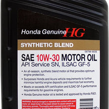 Genuine Honda Fluid 08798-9035 10W-30 Blended Synthetic Motor Oil - 1 Quart Bottle