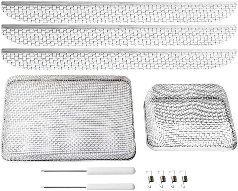 RV Furnace Vent Cover Flying Insect Screen for Camper Vents Protects RV Furnaces from Insects Stainless Steel Mesh with Installation Tool