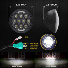 2019 New Brightest DOT Approved 80W Osram Chips 5-3/4" 5.75" Round LED Projection Headlight for Harley Motorcycles Black