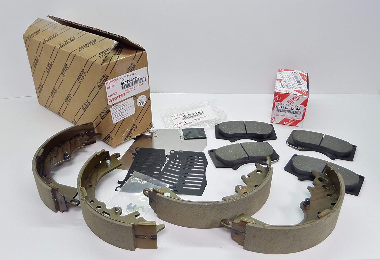 Toyota Tacoma 2005-2020 4x4 PreRunner Front Brake Pads Shims & Rear Shoes Kit Genuine OE OEM