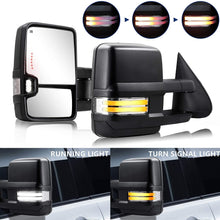 HF AUTOPARTS Towing Mirrors Compatible with 2003-2007 Chevy , Silverado Side Mirror, GMC Sierra Tow Mirrors, Pair Power Heated with Turn Signal Light Backup Lamp Extendable Pair Set