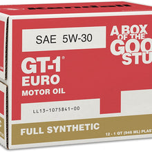 Kendall 1078251-12PK Euro Motor (GT-1 Full Synthetic Oil 5W30-1 Quart), 32. Fluid_Ounces, 12 Pack