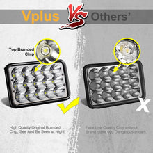 Partsam 4x6 6x4 inch LED Headlights Rectangular Sealed Beam Headlamp H4651 H4652 H4656 H4666 H6545 H4 Socket Hi/Lo Beam Compatible with Peterbilt 379, Kenworth W900, Chevy K5 K10 K20 W3500