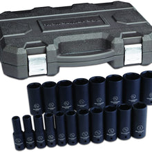 GEARWRENCH 10 Pc. 1/2" Drive 6 Point Deep Universal Impact SAE Socket Set - 84943N, Black