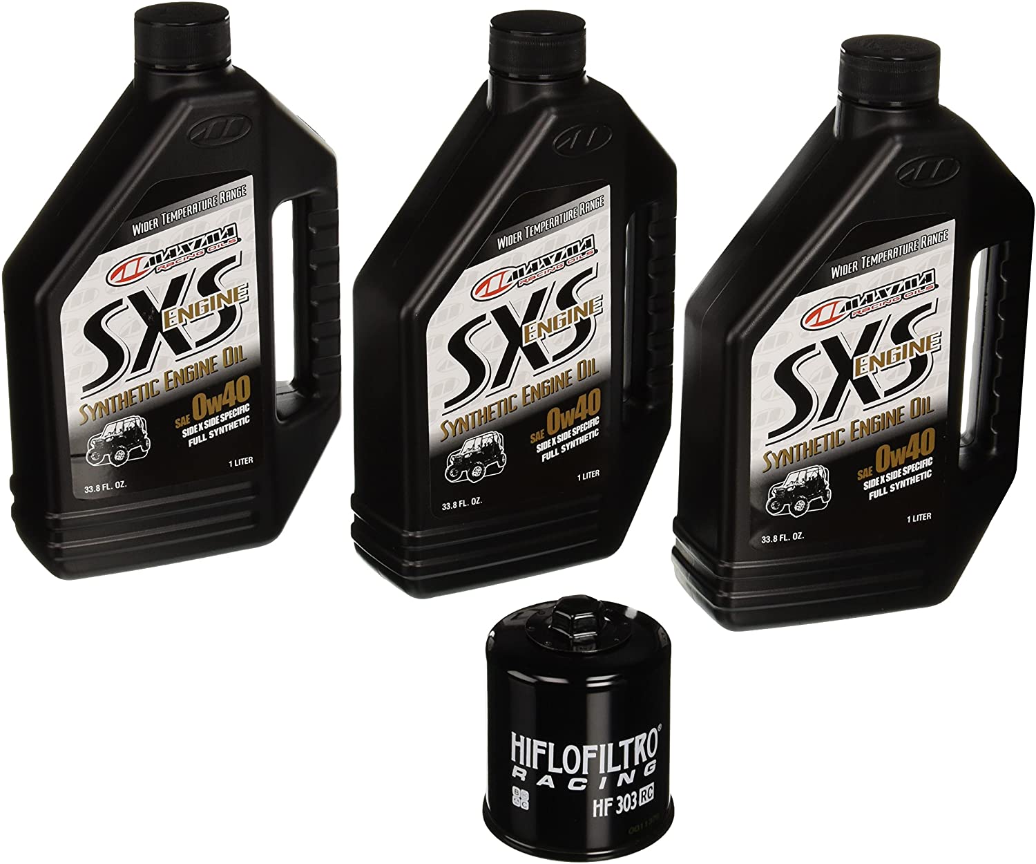 MaximaHiflofiltro SXSSEOCK004 SXS Full Synthetic Side x Side Engine Oil Change Kit for Yamaha Rhino 450/660, 3 L