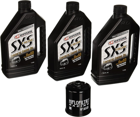 MaximaHiflofiltro SXSSEOCK004 SXS Full Synthetic Side x Side Engine Oil Change Kit for Yamaha Rhino 450/660, 3 L