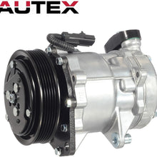 AUTEX AC Compressor & A/C Clutch CO 4854C TEM254491 C580R 55056335AA Compatible with Dodge Dakota 2002 2003/Durango 2002 2003/Ram 1500 2002 2003/Ram 2500 2002