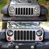 E-cowlboy Front Grille Mesh Inserts & Headlight Cover for Jeep Wrangler JK JKU 2007-2017【Upgrade Matte Black Clip-on Version】
