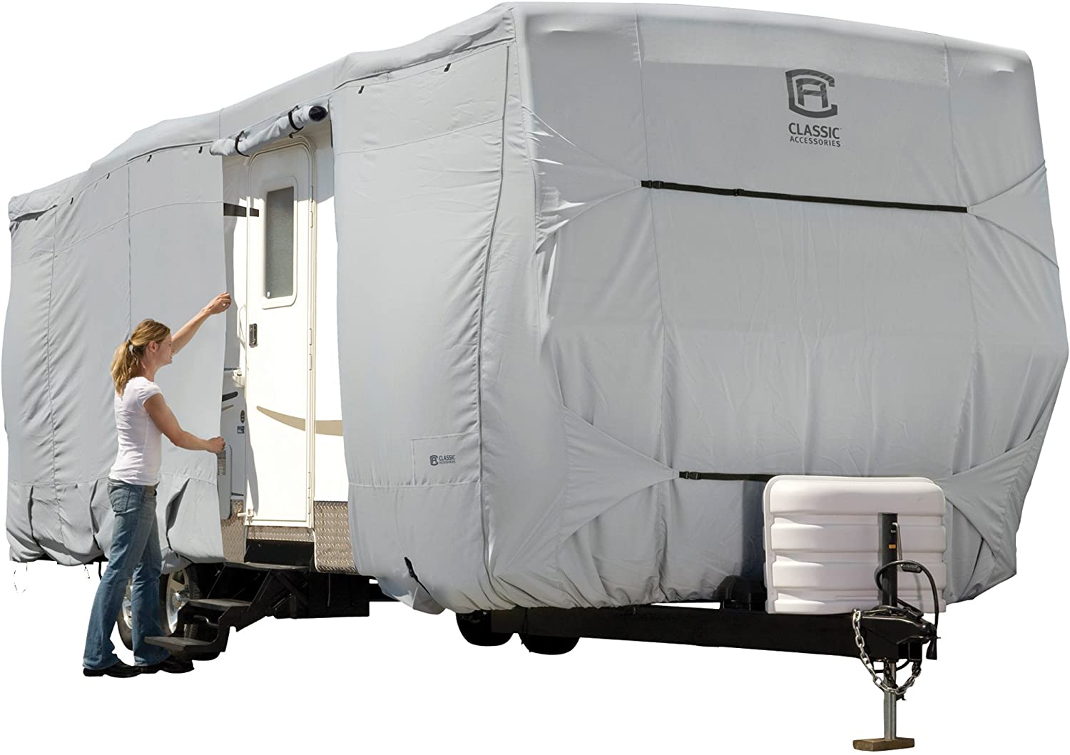 Classic Accessories PermaPRO Lightweight Ripstop and Water Repellent Cover, for 15' - 18' Travel Trailers, 80-321-301001-RT