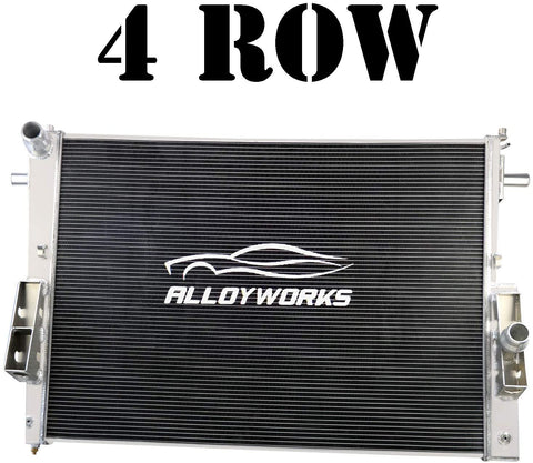 ALLOYWORKS Ford F-Series Radiator, 4 Row Core Full Aluminum Radiator For 2008-2010 Ford F250 F350 F450 F550 Super Duty 6.4L V8 Diesel Powerstroke