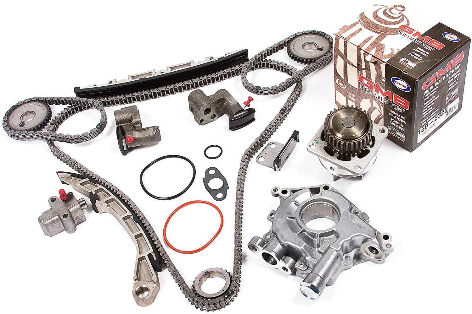 Evergreen TK3035WOP Timing Chain Kit, Oil Pump, and GMB Water Pump Compatible With Nissan Altima Maxima 350Z Murano Infiniti FX35 G35 3.5L VQ35DE