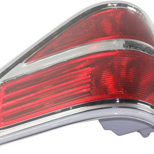 Tail Light Lens and Housing Compatible with 2009-2014 Ford F-150 Styleside Chrome trim Passenger Side