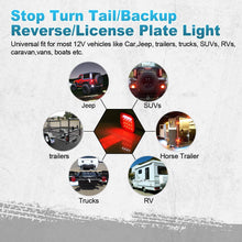 Partsam 2x Universal 16 LED Stop Tail Turn Signal Backup Reverse Brake Clearance Marker Lights Lamps Red/White Replacement for Jeep YJ JK CJ Truck Trailer Waterproof 12V