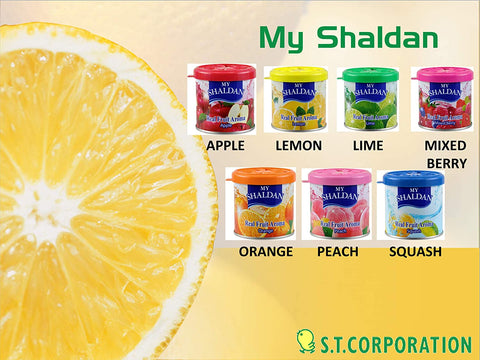 My Shaldan 7 packs Assorted Scent Car Air Freshener (Apple, Lemon, Lime, Mango, Mixed Berry, Orange, Squash Scents)