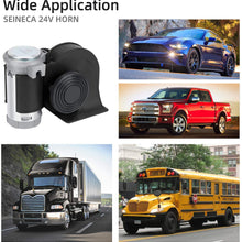 SEINECA Car Air Horn 12V Snail Compact with Compressor Automotive Relay Mini Nautilus Super Loud Horn Kit for Truck Car Motorcycle(12v,Black)