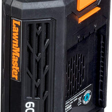 LawnMaster 60LB2021-S 60V Max Lithium-Ion Rechargable Battery 2.0Ah, Black