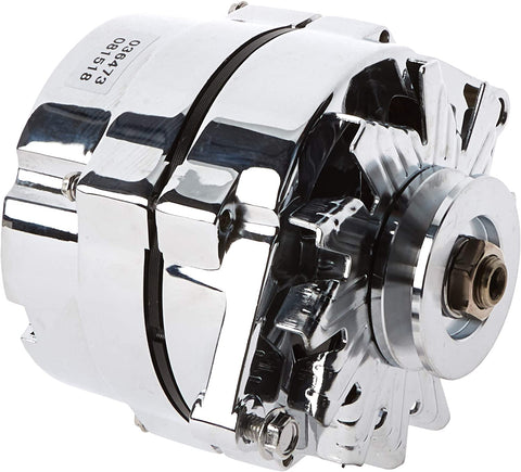 DB Electrical ADR0335-C6 Chrome Alternator Compatible with/Replacement for Chevy 10SI One Wire 6 Groove Pulley