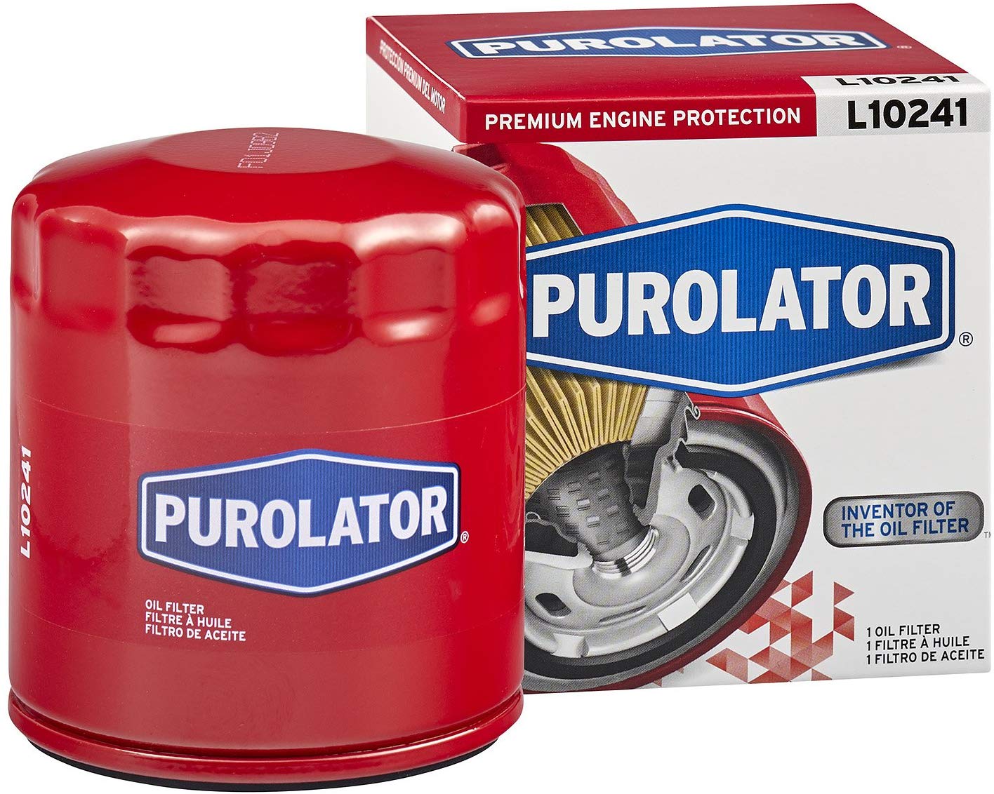 Purolator L10241 Red Single Premium Engine Protection Spin On Oil Filter