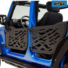 EAG US Flag 4 Tubular Door with Reflection Mirror Fit for 07-18 Jeep Wrangler JK 4 Door Only