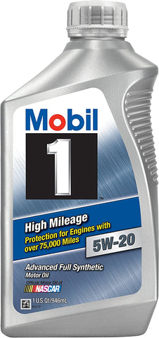 Mobil 1 (120455-6PK High Mileage 5W-20 Motor Oil - 1 Quart, (Pack of 6)