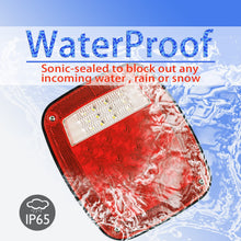 Wellmax 12V 2PC Universal LED Trailer Tail Lights, Brake, Stop, Backup, Reverse, Turn Signal with 38 Red, White LEDs