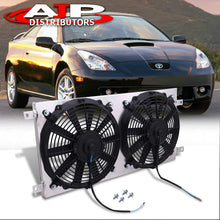 Replacement Upgrade JDM Manual Transmission Aluminum Radiator Dual 12" Cooling Blade Fan Shroud Cover Kit For Celica GT GTS 2000 2001 2002 2003 2004 2005 00 01 02 03 04 05
