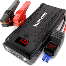 Imazing Portable Car Jump Starter - 2500A Peak 20000mAH (Up to 8L Gas or 8L Diesel Engine) 12V Auto Battery Booster Portable Power Pack with LCD Display Jumper Cables, QC 3.0 and LED Light