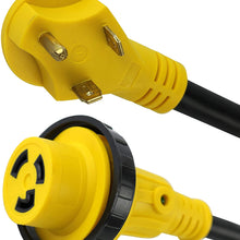Leisure Cords Trailer dogbone power cord plug adapter 30 amp male to 30 amp female locking connector with LED Power Indicator