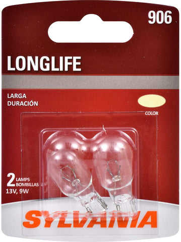 SYLVANIA - 906 Long Life Miniature - Bulb, Ideal for Interior Lighting – Cargo, License Plate and More. (Contains 2 Bulbs)