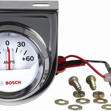 Actron SP0F000058 Bosch Style Line 2" Ammeter Gauge (White Dial Face, Chrome Bezel)